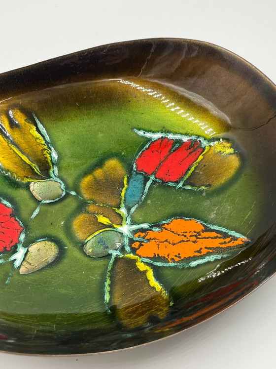 Large Laurana copper art bowl by Bastianelli, Decorative Objects, Green, Mid Century Modern (photo 4 of 13)