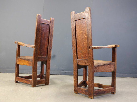 Image 1 of Vintage church chairs, set of 6 - 1950s
