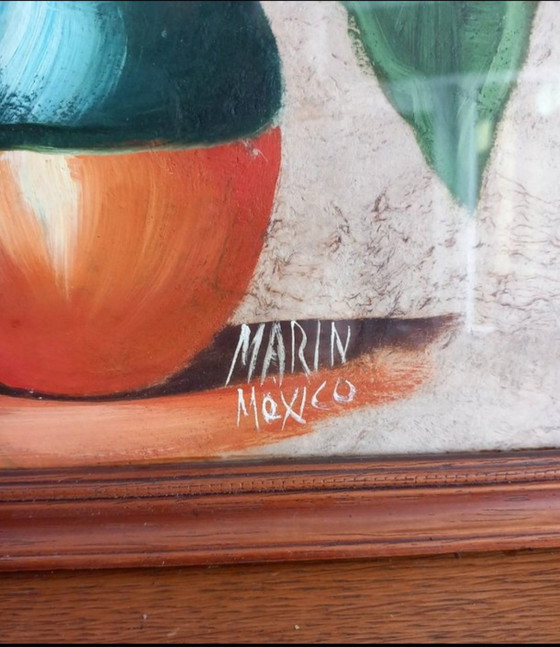 Image 1 of rare triptych of Mexican amateur art – signed Marín México