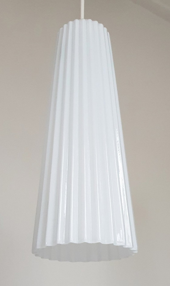 Image 1 of 2x Lamp - TYP T0712 - Opaline glas plissé - Ikea / 365+ Lunta 11