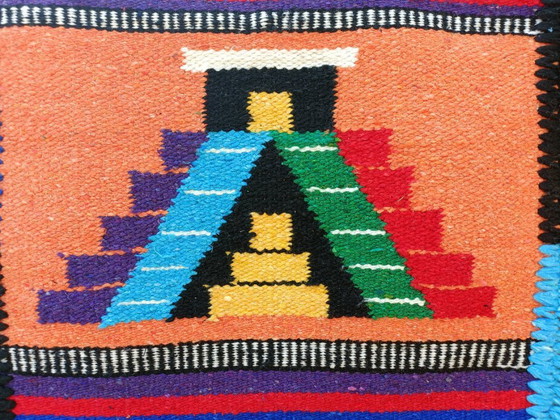 Image 1 of Tapisserie murale en laine tissée à la main, Amérique du Sud précolombienne