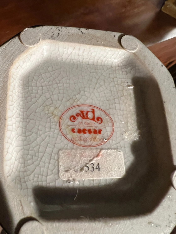 Rare! Bougeoir du 20e siècle avec figurine orientale en laiton sur base en porcelaine noire, inutilisé (photo 6 of 8)