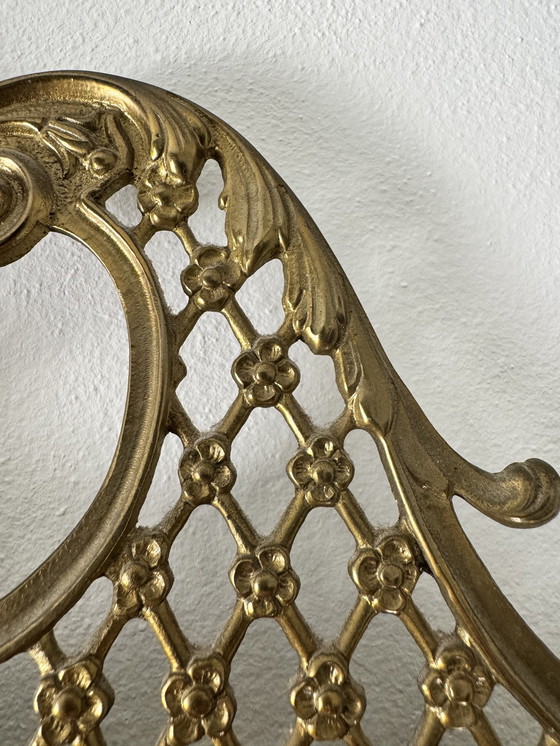 Image 1 of Chic Wall Console With Mirror - Marble & Brass Ornaments