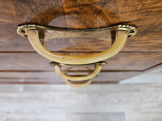 Image 1 of Commode Art Déco en ronce de noyer à quatre tiroirs