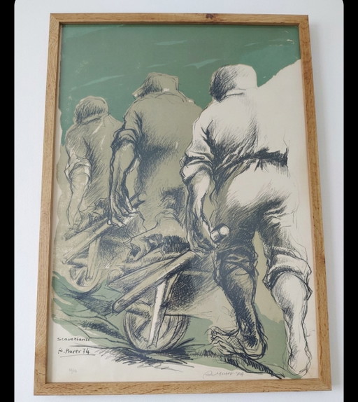 Lithografie von A. Murer, 57/150, handsigniert