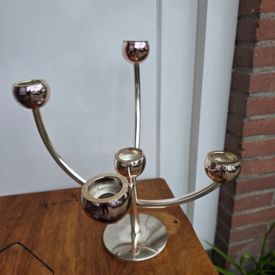 Image 1 of Chandelier Spoetnik Vintage Bijenkorf Chrome Design Néerlandais