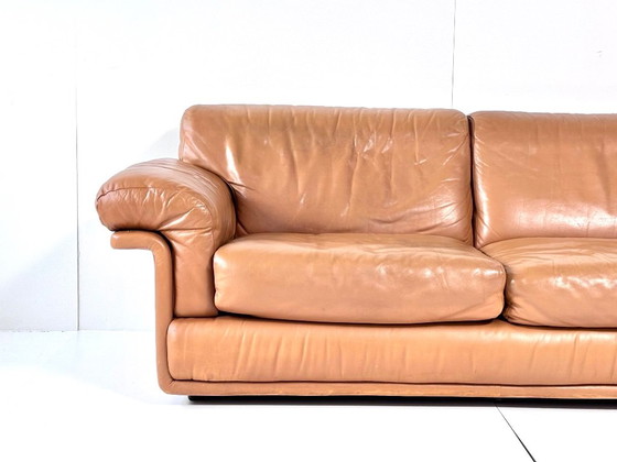 Tweezitsbank van bruin leer, de Sede, 2 zitsbanken, Vintage (foto 4 van 15)