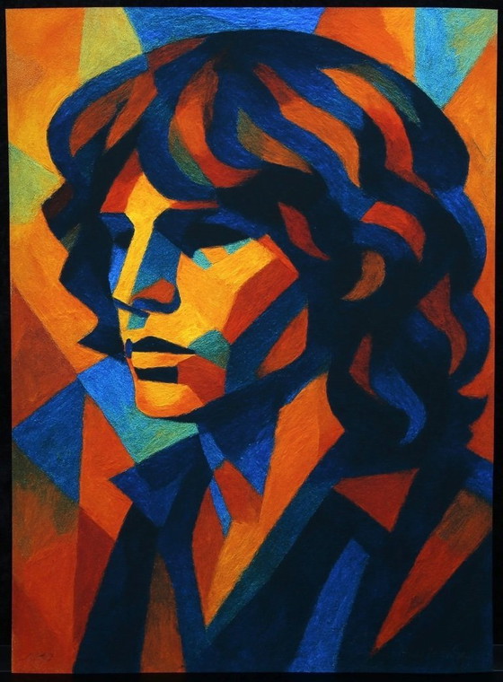 Image 1 of Karmen Moccha: "Homenaje Jim Morrison". Giclée sobre Hahnemühle Velvet, firmado a mano. Edición 4/10. En excelente estado.