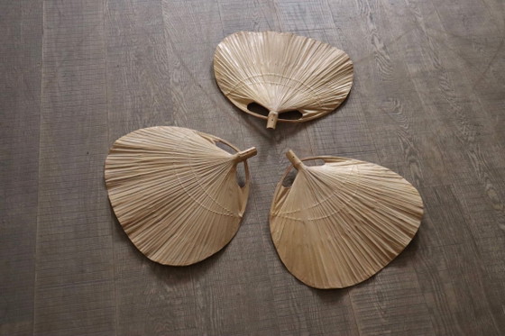Image 1 of Uchiwa Hana II kroonluchter van Ingo Maurer voor Design M, jaren 70.