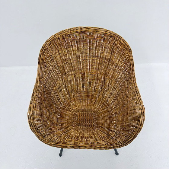 Fauteuil vintage en rotin et métal rohe n oordwolde, Rohé Noordwolde, Marron (photo 12 sur 12)