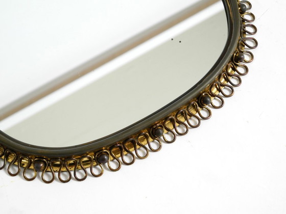 Image 1 of Prachtige messing wandspiegel in mid-century modern stijl van Josef Frank voor Svenskt Tenn Sweden.