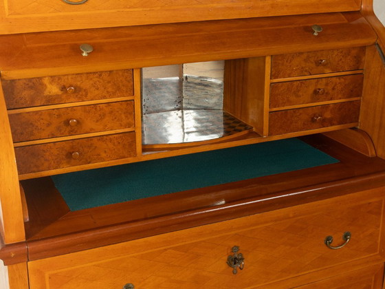 Biedermeier cylinder desk, circa 1840, cherrywood, Brown (photo 8 of 10)
