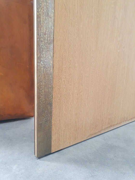 Image 1 of Oak Brass Vintage Design XL table custom made