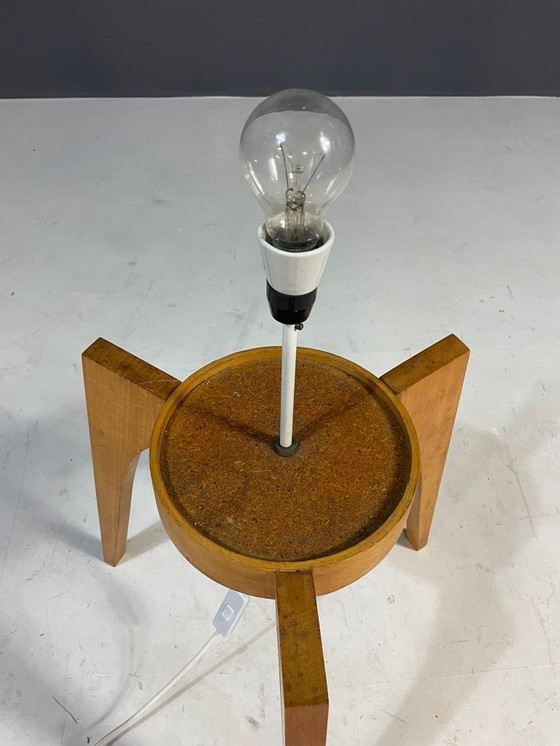 Image 1 of Gran lámpara de pie de ULUV, madera y vidrio esmerilado, Checoslovaquia, años 60