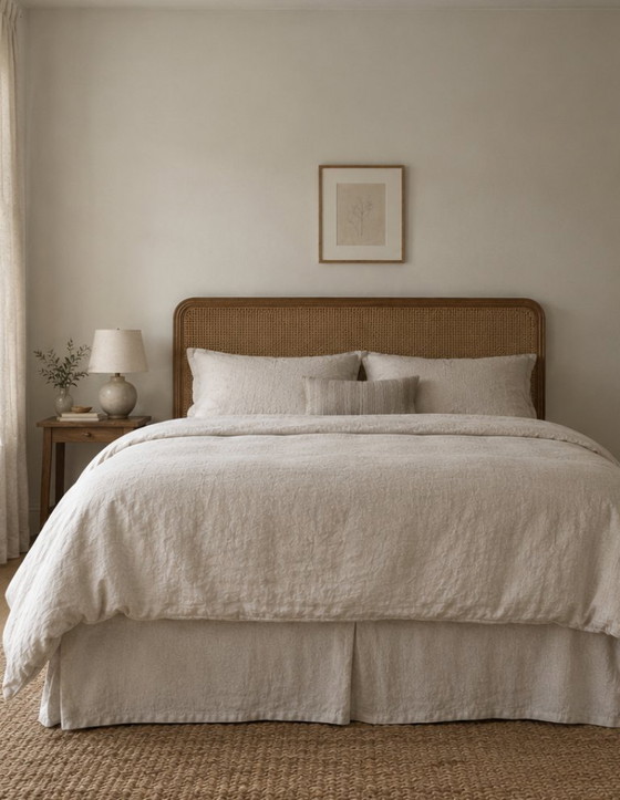 Letto completo 160x200 con testiera in rattan marrone in legno di frassino – Zara Home, Letti matrimoniali (photo 5 of 5)