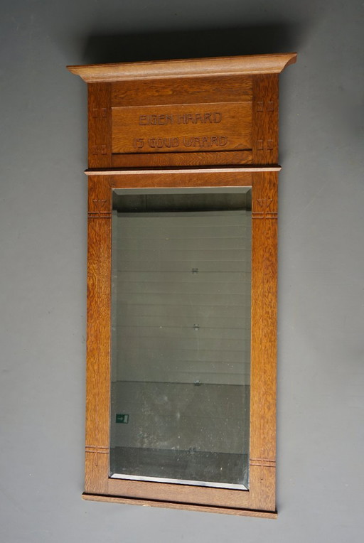 Nieuwe Kunst Arts & Crafts Wandspiegel, jaren 20 – Wood