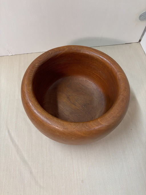 Vintage Danish design teak wooden bowl