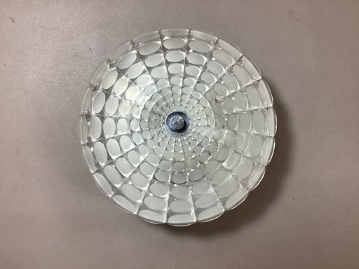 Vintage glass Peill & Putzler seventies wall-ceiling lamp