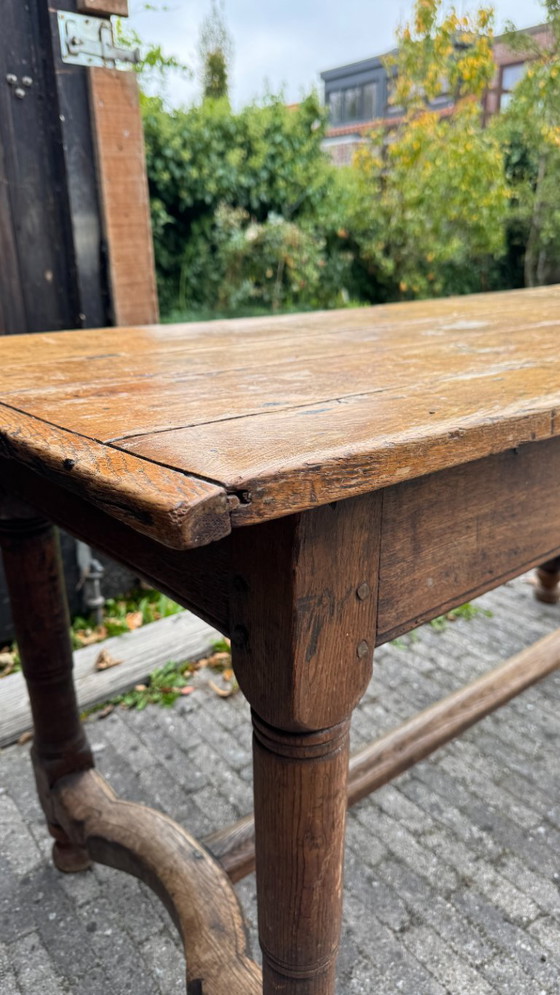 Image 1 of Table de ferme rectangulaire ancienne