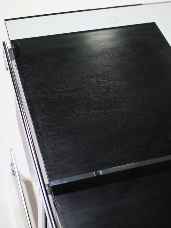 Image 1 of Preben Fabricius and Jørgen Kastholm desk black chrome glass 1960s