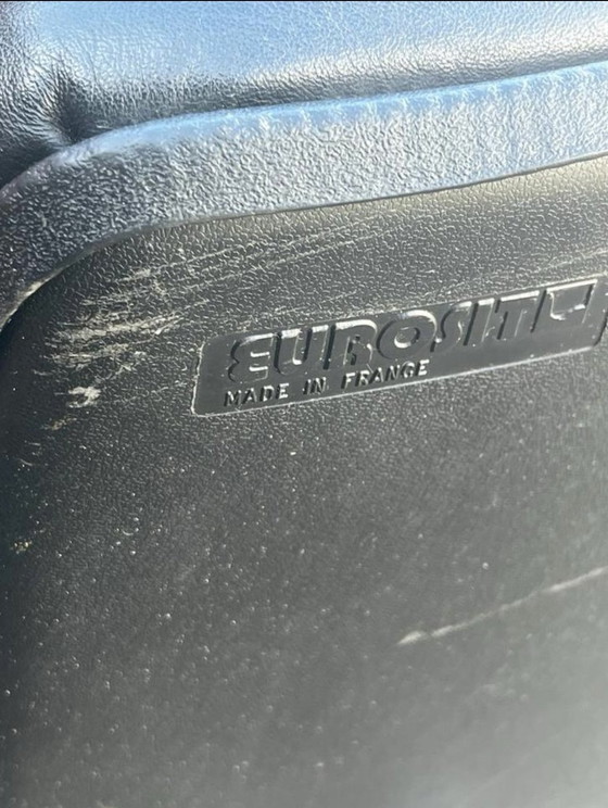 Image 1 of Eurosit Bürostuhl, schwarzes Leder, Metallgestell