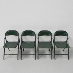 4x Chaises pliantes industrielles en acier Du-al Dare Inglis