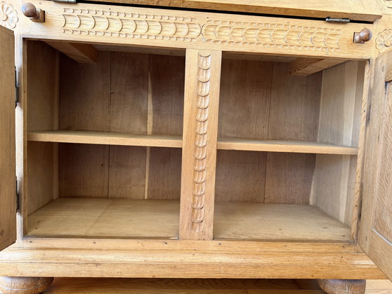 Image 1 of Escritorio secreter antiguo de roble / armario con puerta abatible