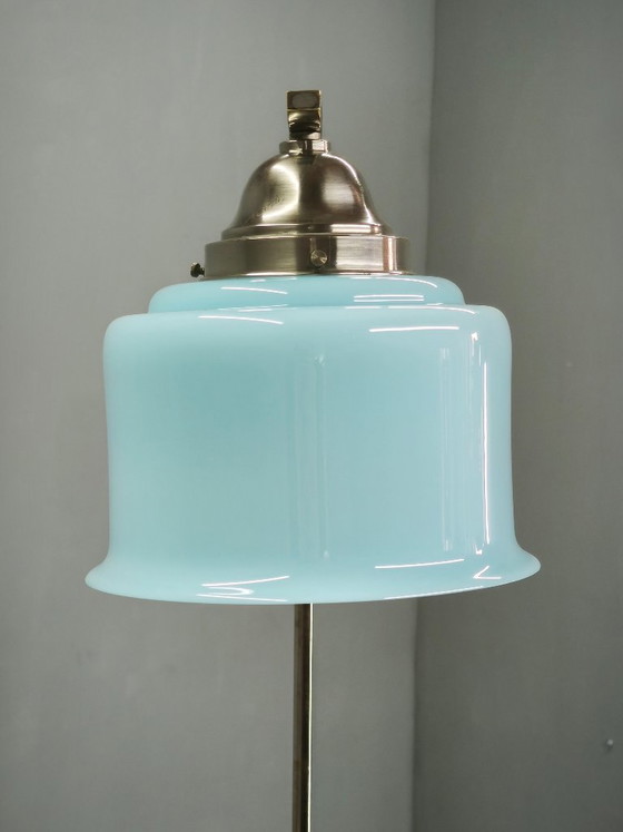 Image 1 of Tsjechische Art Deco verstelbare vloerlamp met tafel, jaren 1930