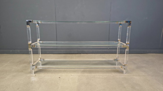 Image 1 of Chrome and lucite console table, 1970s
