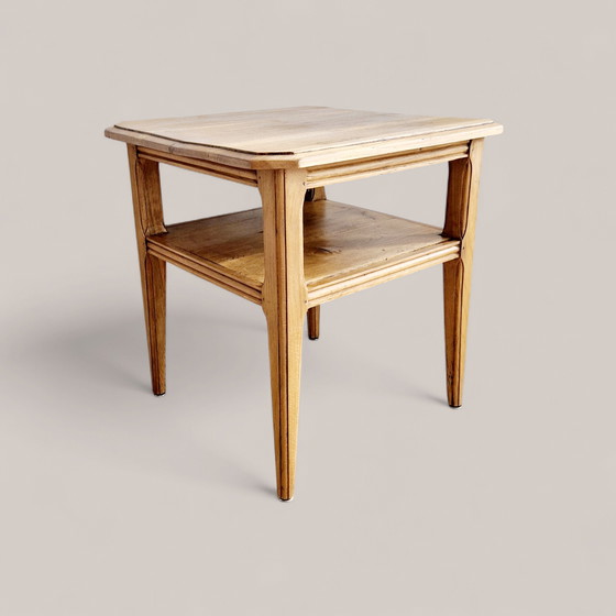 Image 1 of Bijzettafel of salontafel uit de jaren 1940 - Massief eikenhout