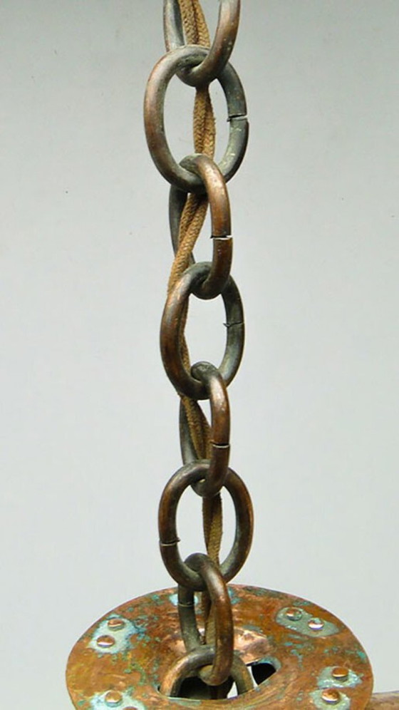 20th Century Glass Pendant Lamp, Austro-Hungary, 1890s – Brass (photo 10 of 24)