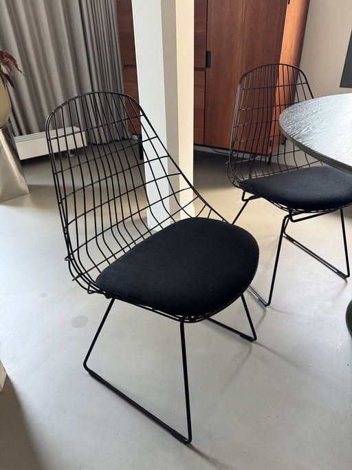 Set van 4 Pastoe SM05 wire eetkamer stoelen 