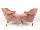 Due sedie da cocktail rosa | Rib Artifort con nuova imbottitura