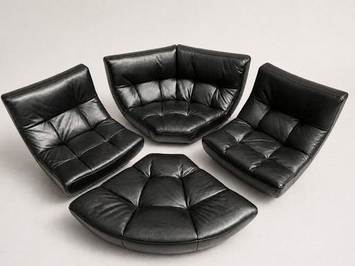 Chateau Dax Silhouette modulaire bank zwart leer