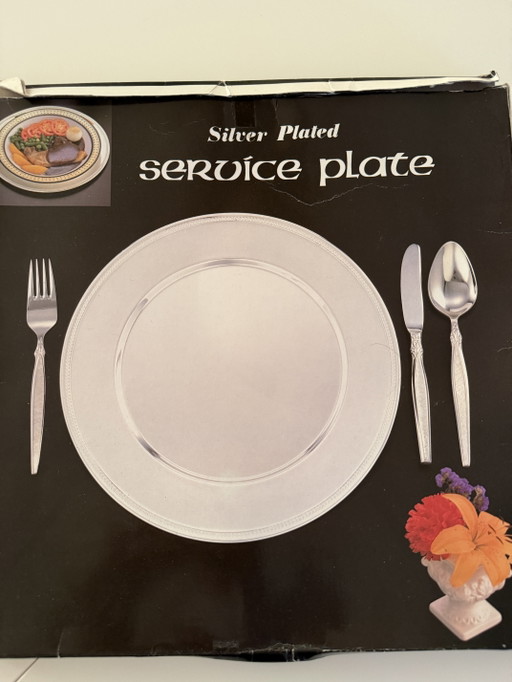 Plato de servicio plateado de 30 cm; 12 unidades – tafelaccessoires, Metal, Silver