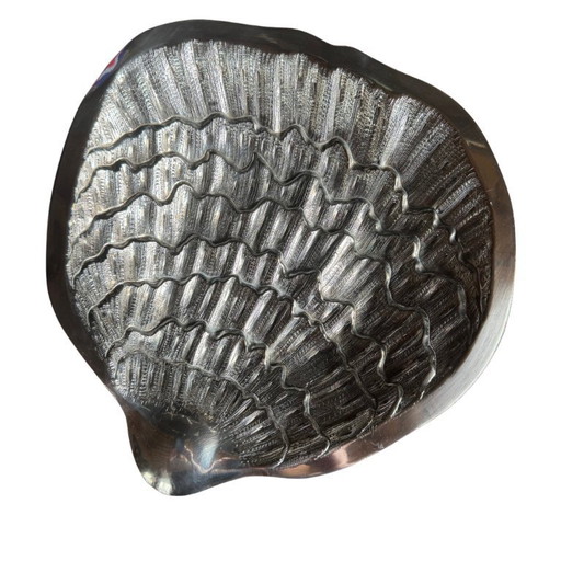Große versilberte Muschelschale - Wiskemann - 1950er Jahre