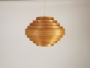 Wooden pendant lamp Hans Agne Jackobsson style 60s vintage design