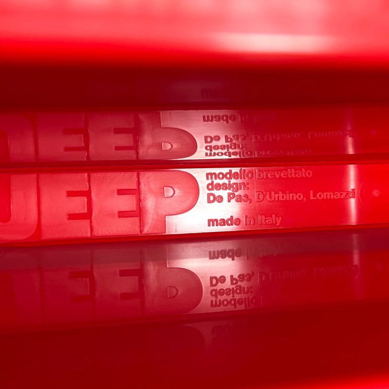 Image 1 of Rode modulaire Jeep-boekenkast van De Pas, D'Urbino en Lomazzi voor BBB, jaren 70.