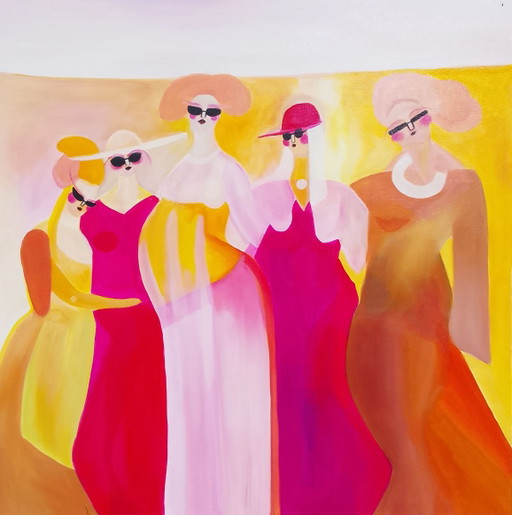 Acrylic painting #Womb 100x100cm – schilderijen tekeningen, Canvas