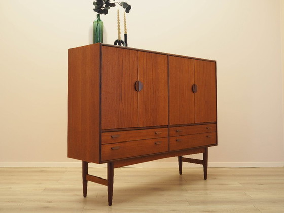 Image 1 of Teak highboard, Danish design, 1960s, made in Denmark