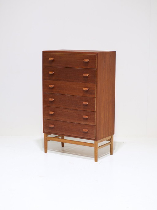 Poul Volther F17 tall chest of drawers teak Danish 1950s