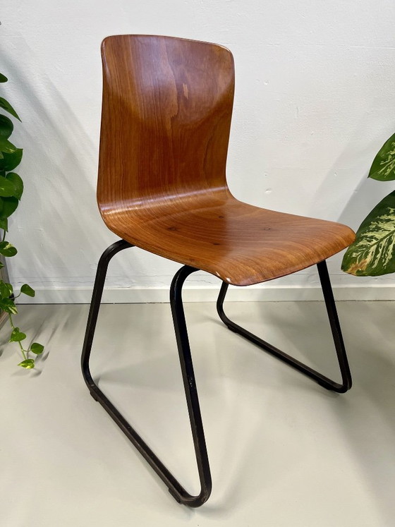 Image 1 of Retro Vintage Elmar Flötotto Pagholz/Galvanitas school stoelen