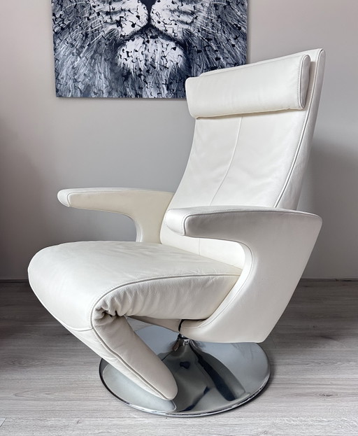 FSM Smile Design Relaxfauteuil – verstelbare relaxstoel, Chrome, Leather