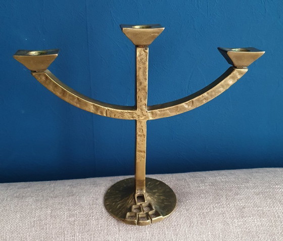 Image 1 of Kurt Jesch Amadeo brutalist 3-light candelabra