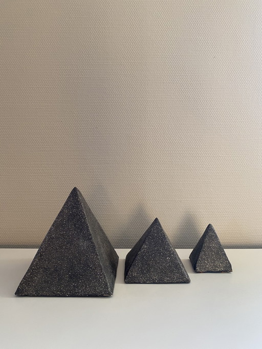 Vintage Ceramic Set Presse-Papiers Piramide 