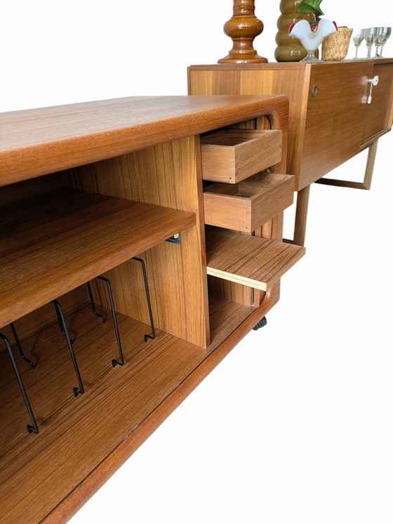 Image 1 of Vintage Danish teak sideboard, Dyrlund audio cabinet