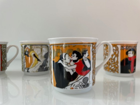 Image 1 of 5x Tazze e piattini Art Déco d'epoca (Lautrec)