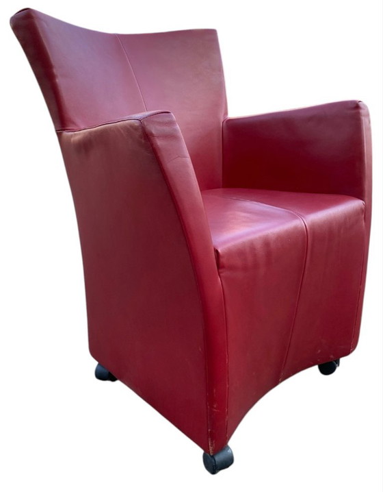 Set of four purple chairs on wheels, Montis, Dining chairs, Textile, Modern (photo 10 of 10)