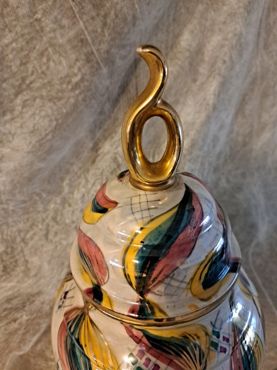 Image 1 of Dekselvaas van H.Bequet uit de jaren 50