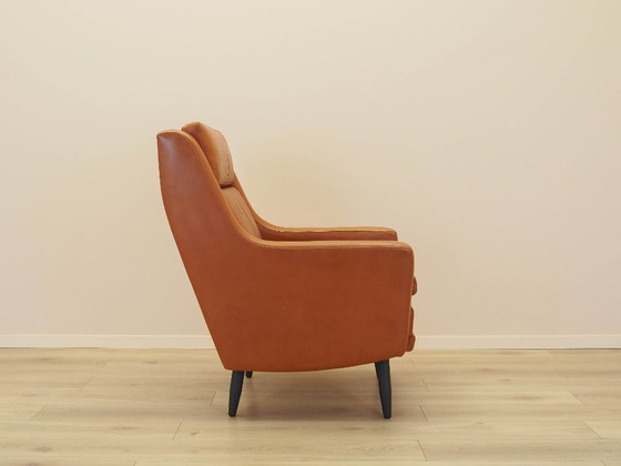 Image 1 of Oranje fauteuil, Deens design, jaren 70, gemaakt in Denemarken.